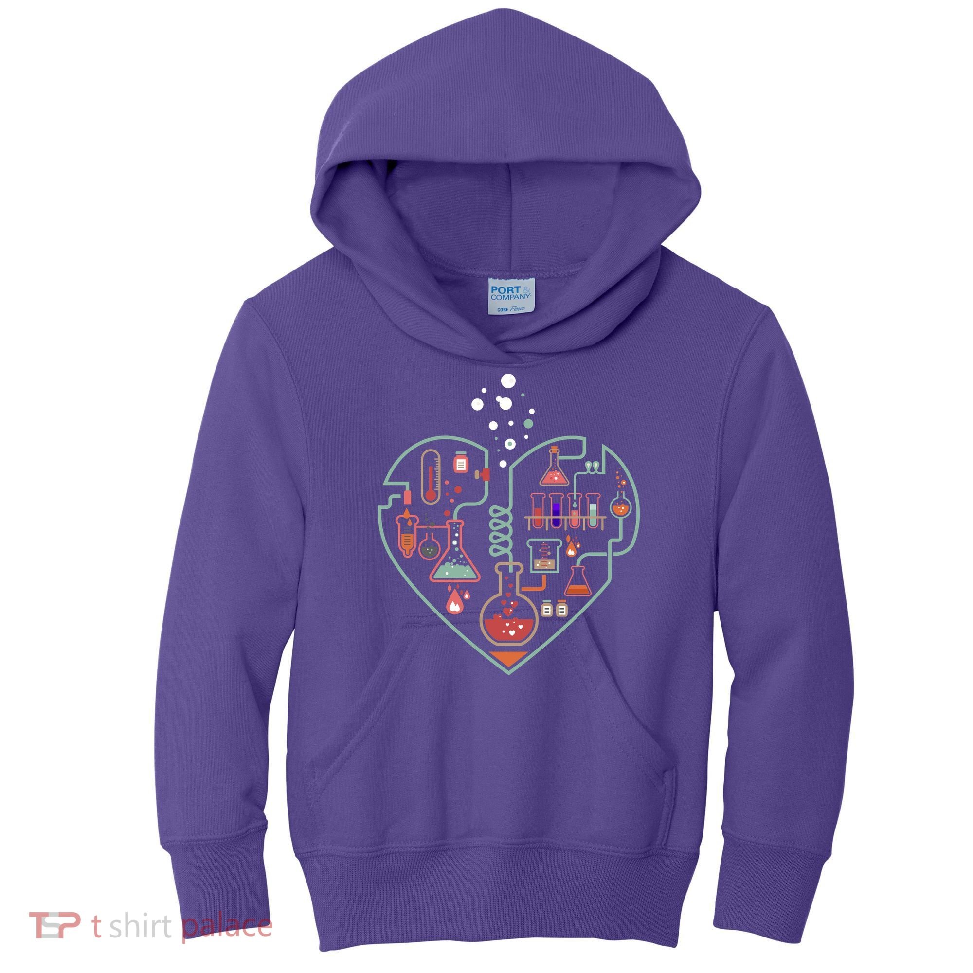 Love Of Chemistry Heart Kids Hoodie