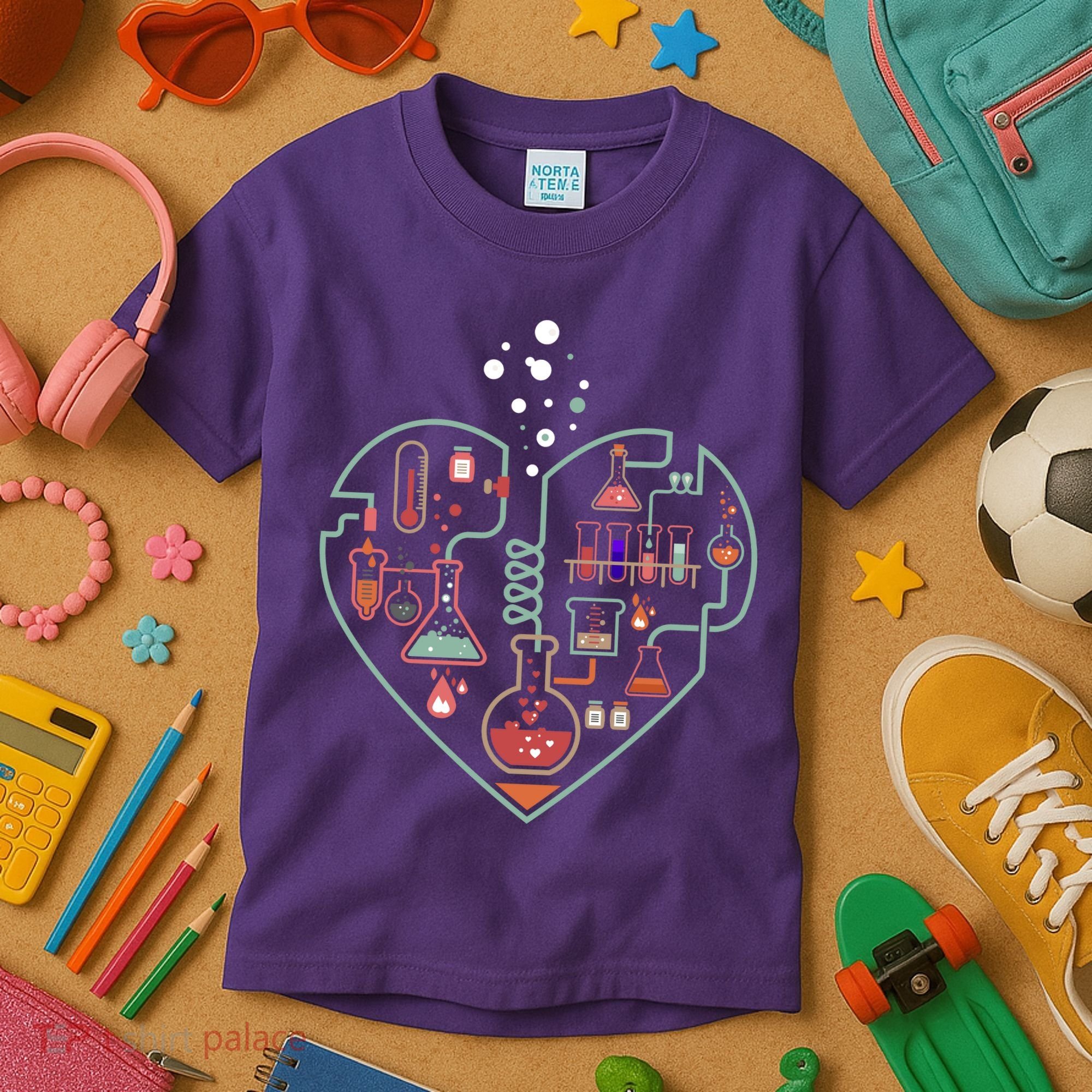 Love Of Chemistry Heart Kids T-Shirt
