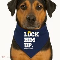 Lock Him Up Resist Trump #impeachtrump USA-Made Doggie Bandana thumb 1
