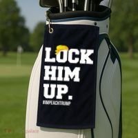 Lock Him Up Resist Trump #impeachtrump Golf Towel thumb 2