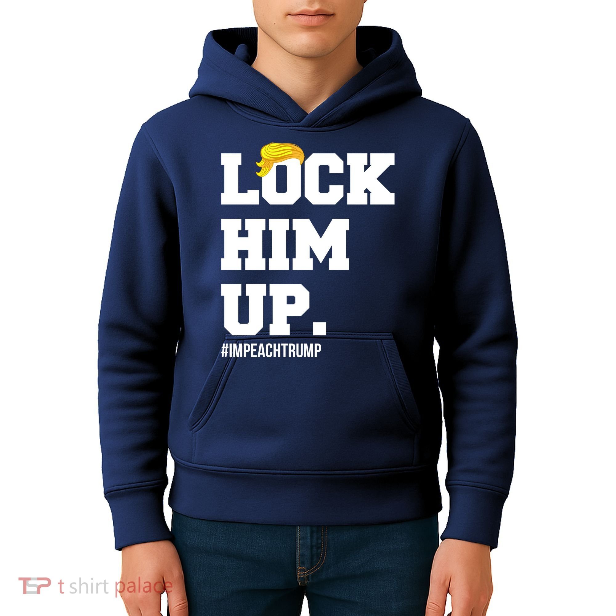 Lock Him Up Resist Trump #impeachtrump Kids Hoodie