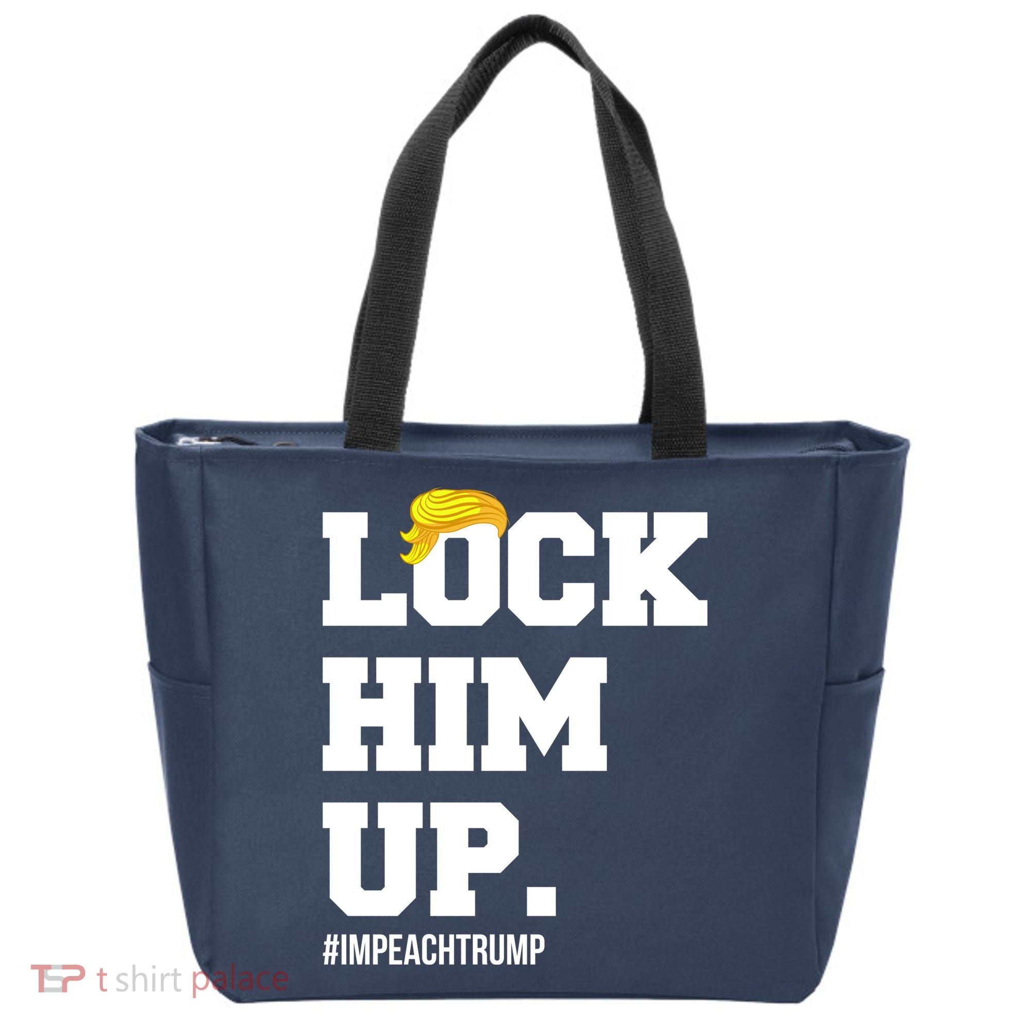 Lock Him Up Resist Trump #impeachtrump Tote Bag