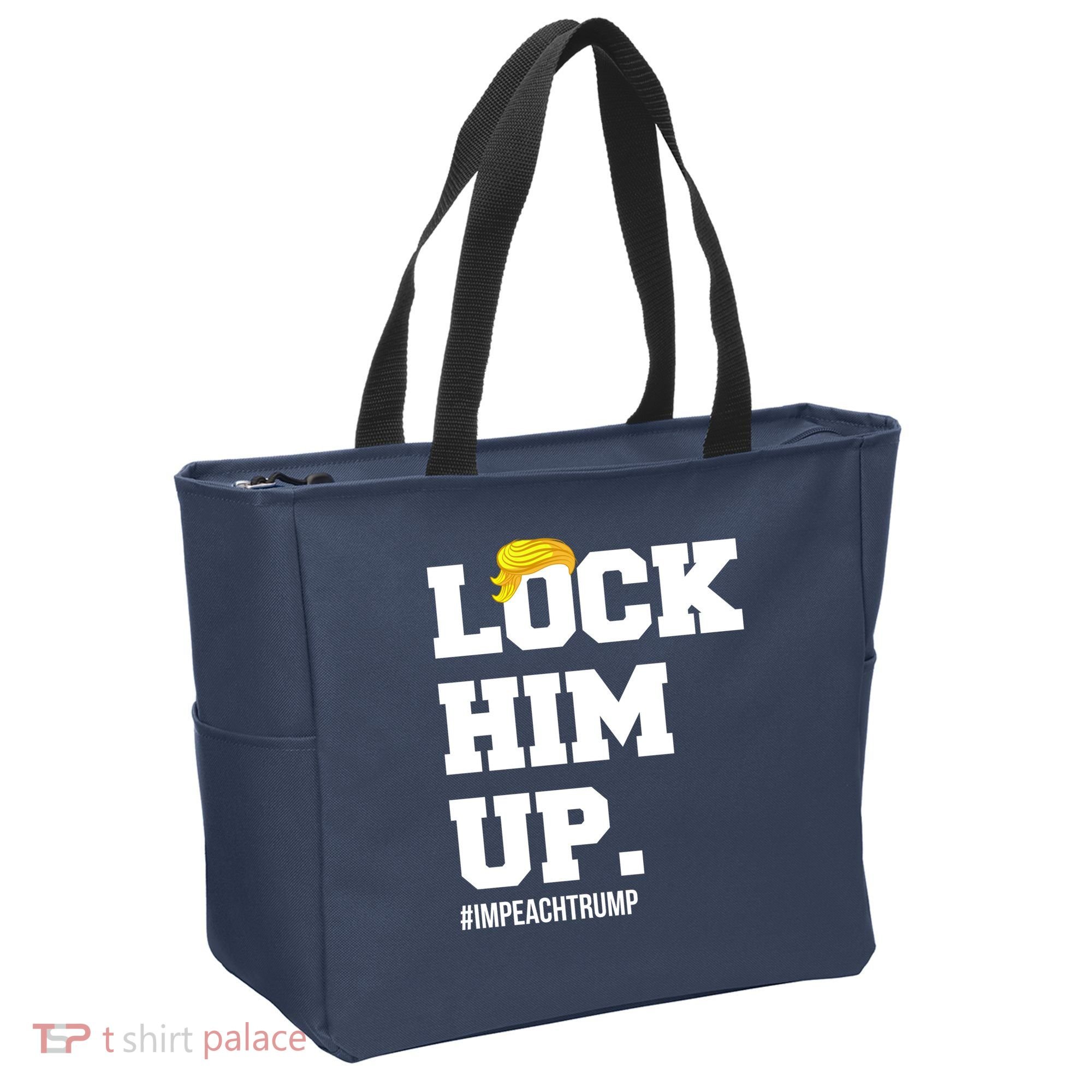 Lock Him Up Resist Trump #impeachtrump Tote Bag