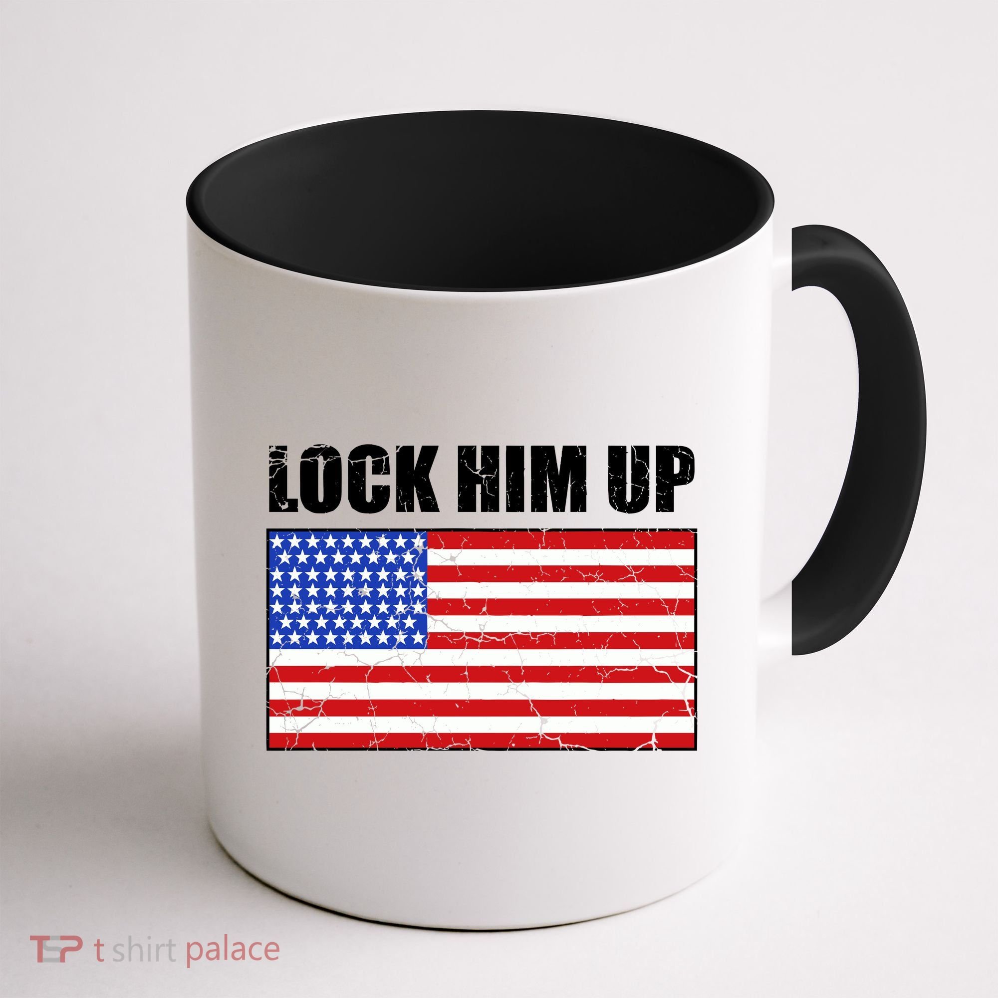 Lock Him Up Resist USA Flag Anti Trump Coffee Mug