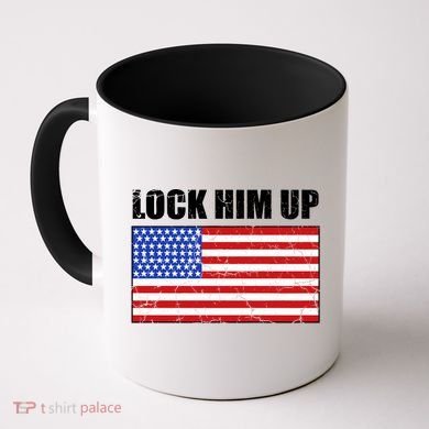 Lock Him Up Resist USA Flag Anti Trump Coffee Mug