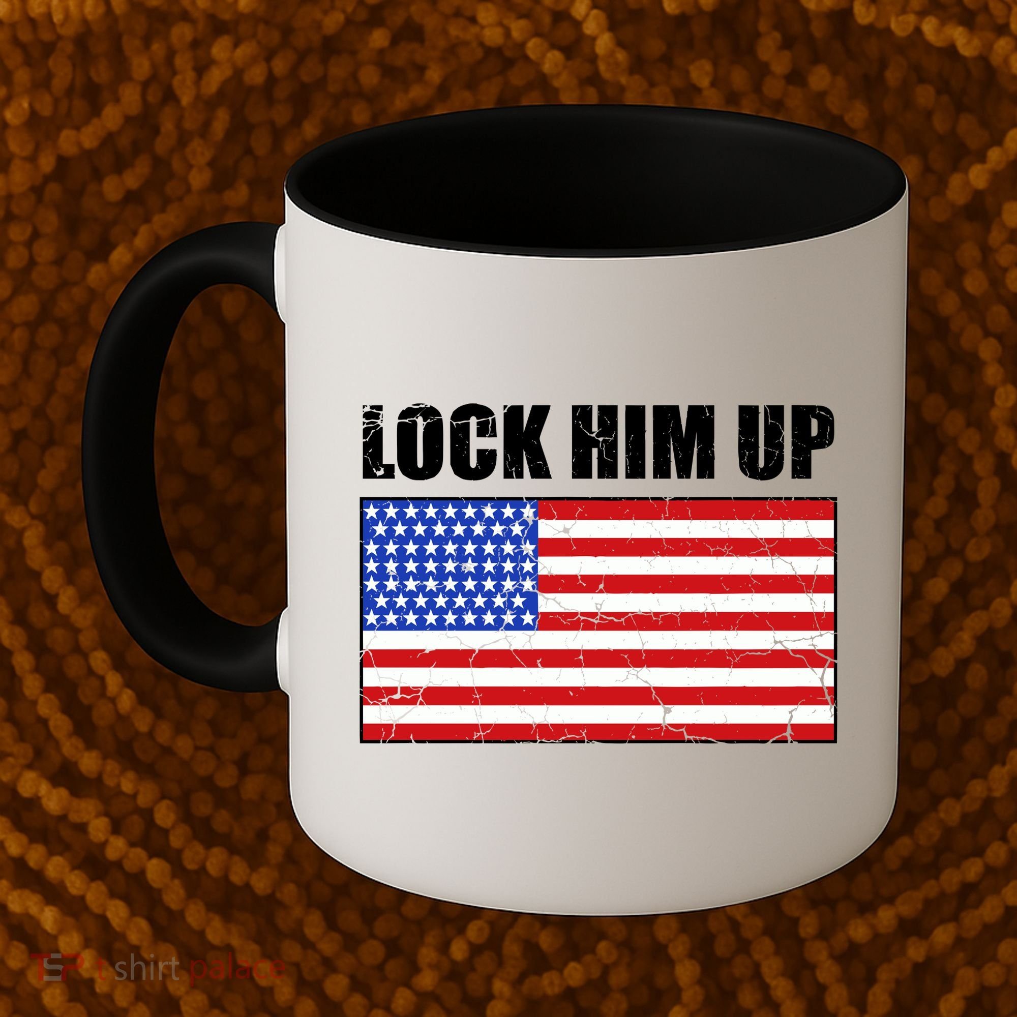 Lock Him Up Resist USA Flag Anti Trump Coffee Mug