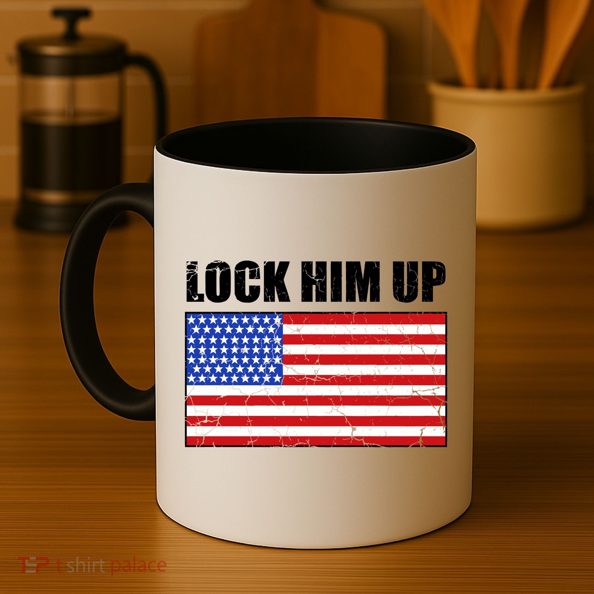 Lock Him Up Resist USA Flag Anti Trump Coffee Mug