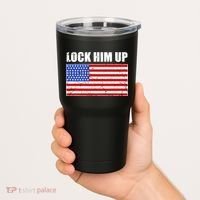Lock Him Up Resist USA Flag Anti Trump Tumbler thumb 2