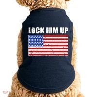 Lock Him Up Resist USA Flag Anti Trump Doggie Tank thumb 0