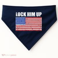 Lock Him Up Resist USA Flag Anti Trump USA-Made Doggie Bandana thumb 0