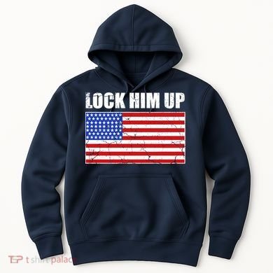 Lock Him Up Resist USA Flag Anti Trump Hoodie