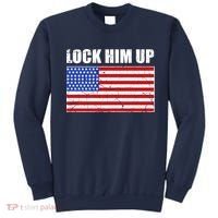 Lock Him Up Resist USA Flag Anti Trump Sweatshirt thumb 0