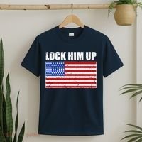 Lock Him Up Resist USA Flag Anti Trump T-Shirt thumb 2