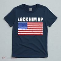 Lock Him Up Resist USA Flag Anti Trump T-Shirt thumb 5