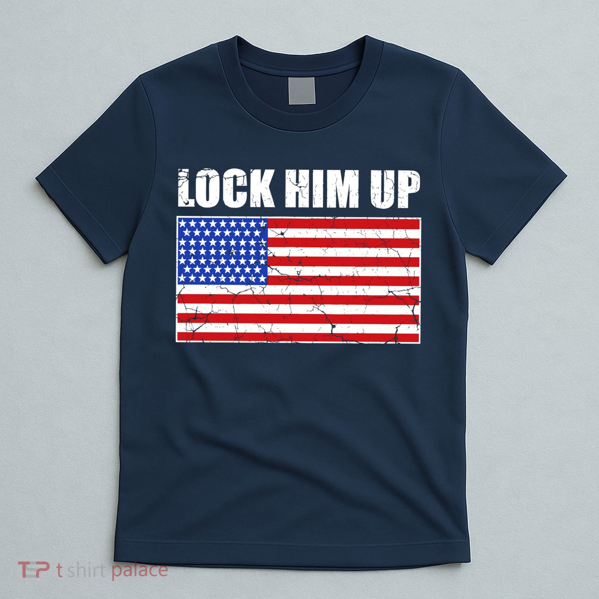 Lock Him Up Resist USA Flag Anti Trump T-Shirt