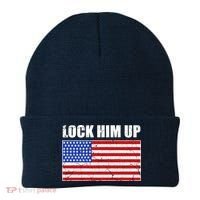 Lock Him Up Resist USA Flag Anti Trump Beanie thumb 0