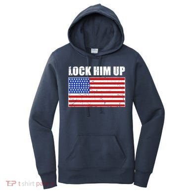 Lock Him Up Resist USA Flag Anti Trump Women's Hoodie