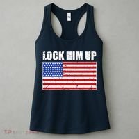 Lock Him Up Resist USA Flag Anti Trump Women's Tank Top thumb 3