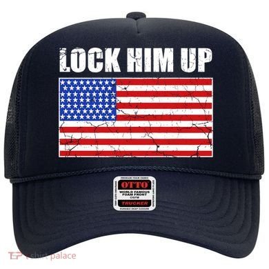 Lock Him Up Resist USA Flag Anti Trump Hat