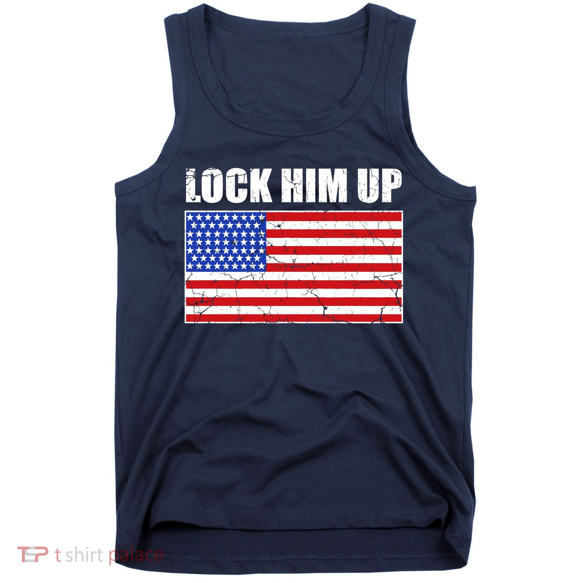 Lock Him Up Resist USA Flag Anti Trump Tank Top