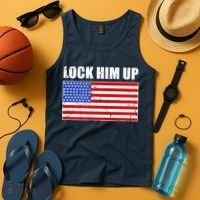Lock Him Up Resist USA Flag Anti Trump Tank Top thumb 4