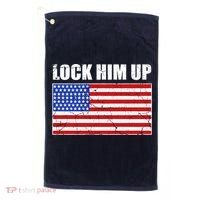 Lock Him Up Resist USA Flag Anti Trump Golf Towel thumb 0