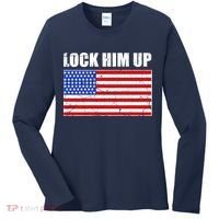 Lock Him Up Resist USA Flag Anti Trump Women's Long Sleeve Shirt thumb 0