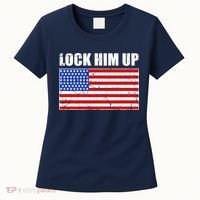Lock Him Up Resist USA Flag Anti Trump Women's T-Shirt thumb 0