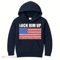 Lock Him Up Resist USA Flag Anti Trump Kids Hoodie thumb 0