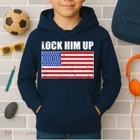 Lock Him Up Resist USA Flag Anti Trump Kids Hoodie thumb 2