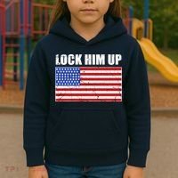 Lock Him Up Resist USA Flag Anti Trump Kids Hoodie thumb 3