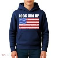 Lock Him Up Resist USA Flag Anti Trump Kids Hoodie thumb 4