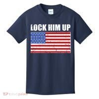 Lock Him Up Resist USA Flag Anti Trump Kids T-Shirt thumb 0