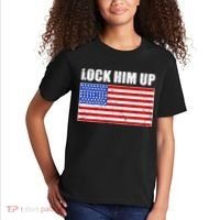 Lock Him Up Resist USA Flag Anti Trump Kids T-Shirt thumb 2