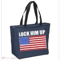 Lock Him Up Resist USA Flag Anti Trump Tote Bag thumb 2