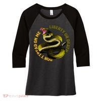 Liberty Or Death Dont Tread On Me Snake Women's Tri-Blend 3/4-Sleeve Raglan Shirt thumb 0