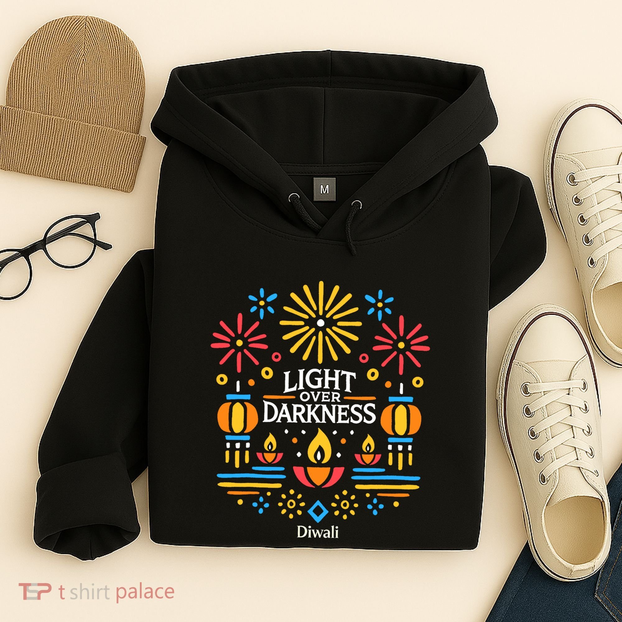 Light Over Darkness Diwali Celebration Festival Gift Hoodie