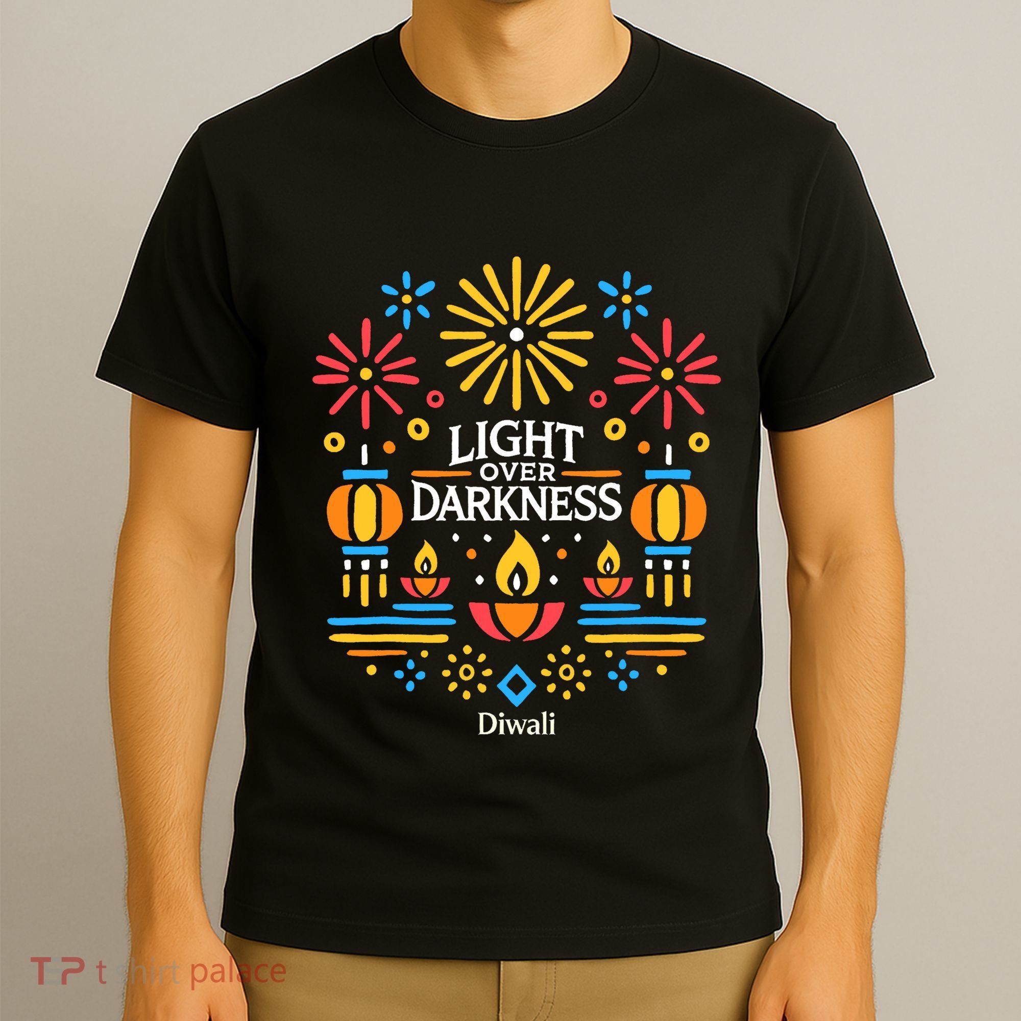 Light Over Darkness Diwali Celebration Festival Gift T-Shirt
