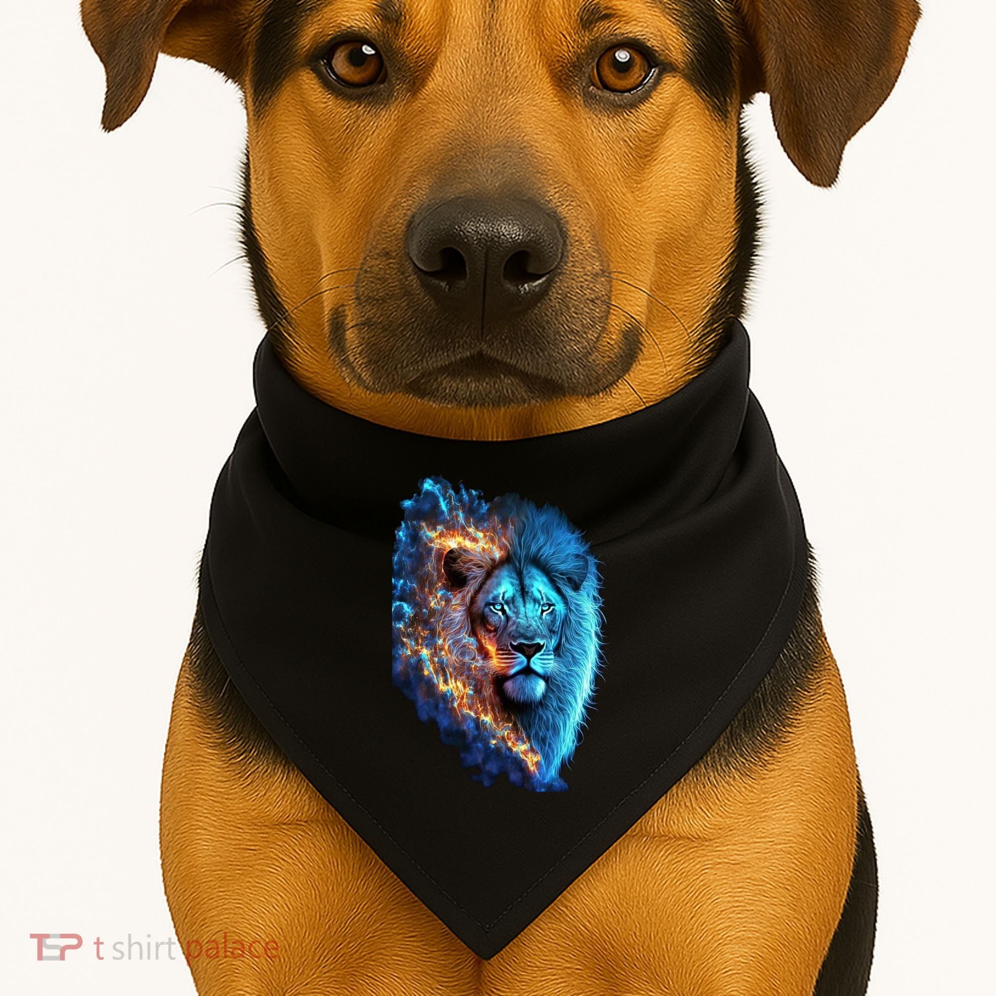Lion On Fire Cool Graphic USA-Made Doggie Bandana
