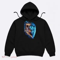 Lion On Fire Cool Graphic Hoodie thumb 0