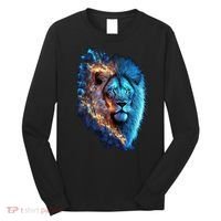 Lion On Fire Cool Graphic Long Sleeve Shirt thumb 0