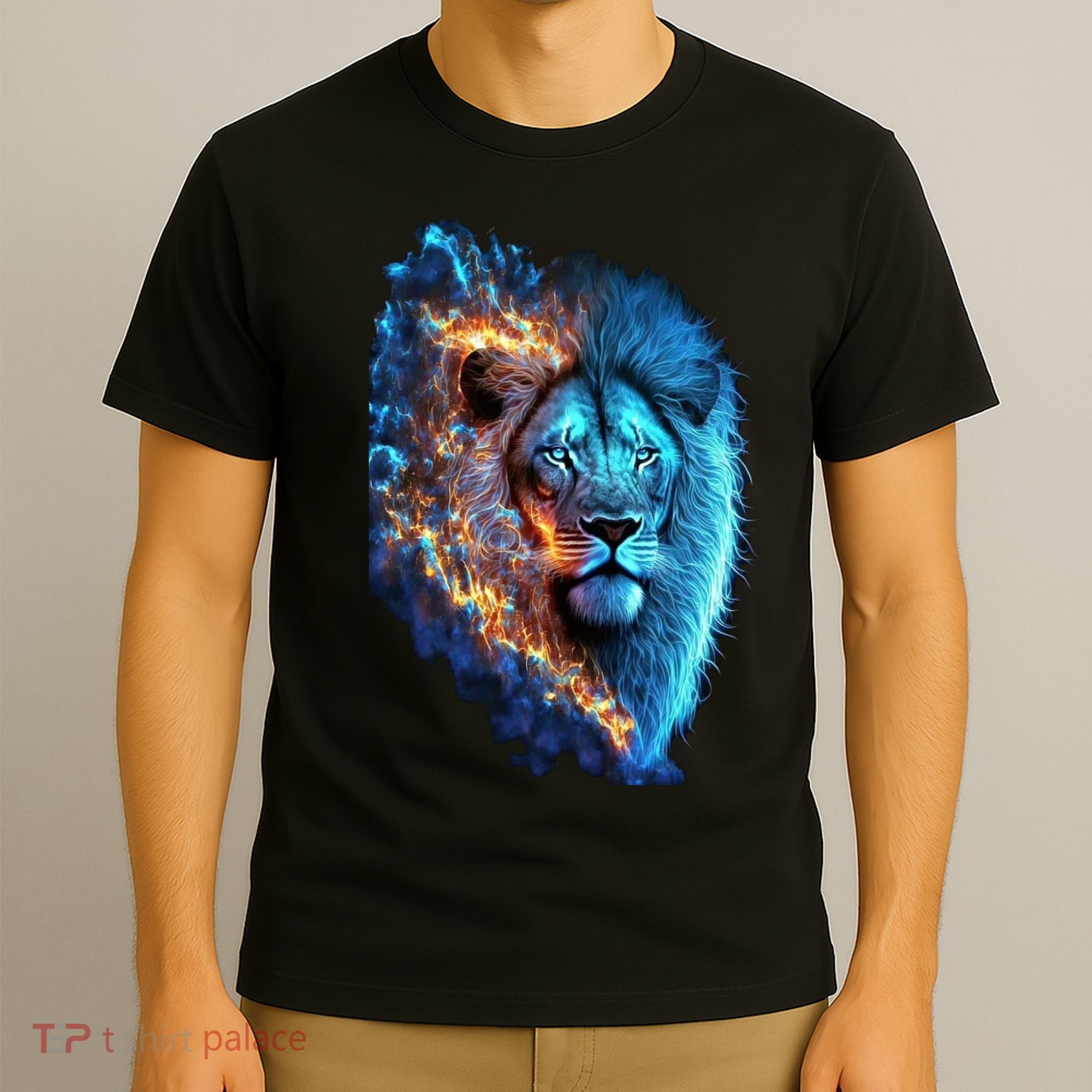 Lion On Fire Cool Graphic T-Shirt