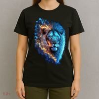 Lion On Fire Cool Graphic T-Shirt thumb 4