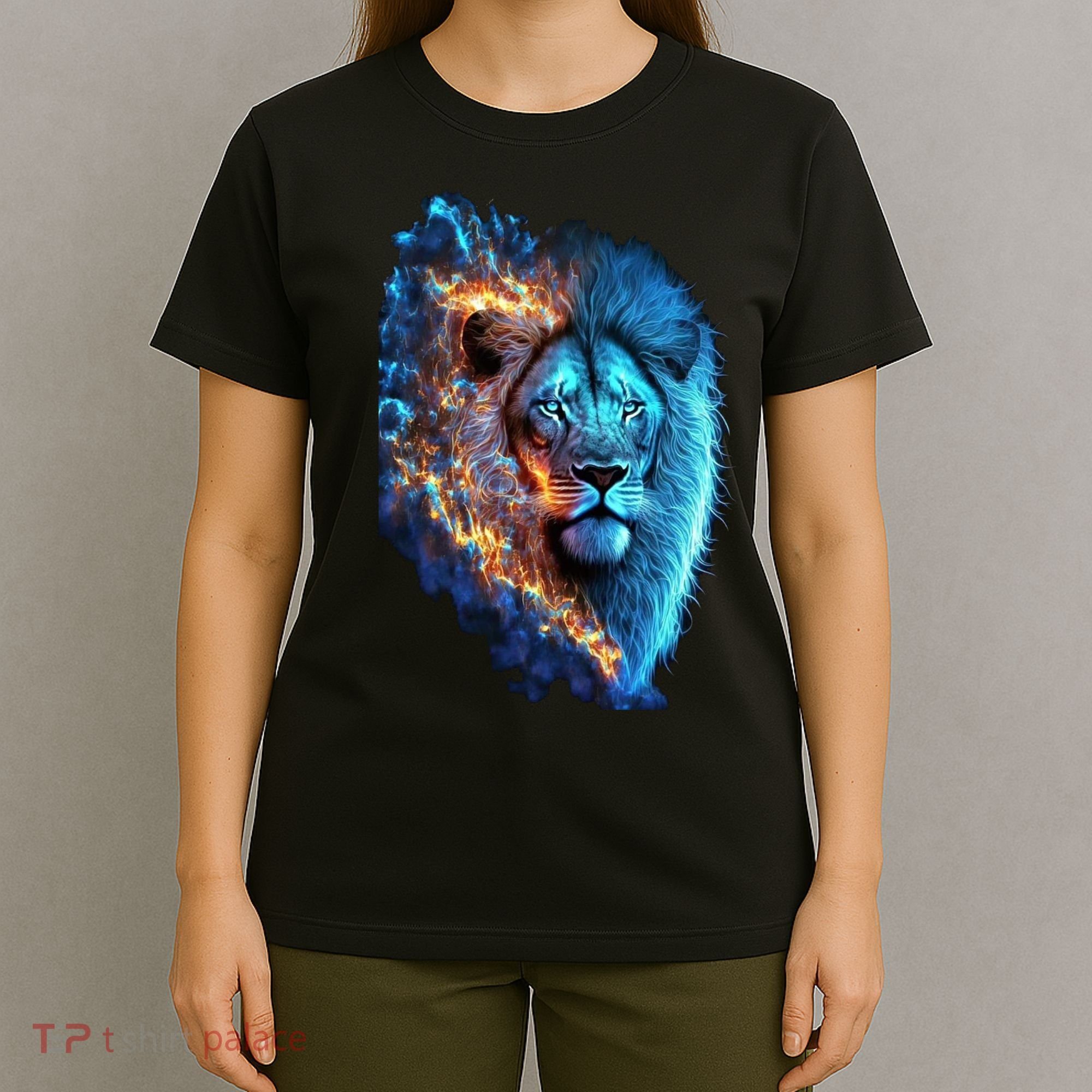 Lion On Fire Cool Graphic T-Shirt