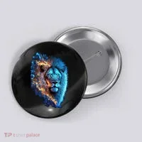 Lion On Fire Cool Graphic Button thumb 0