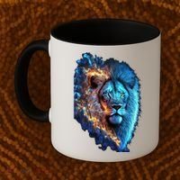 Lion On Fire Cool Graphic Coffee Mug thumb 2