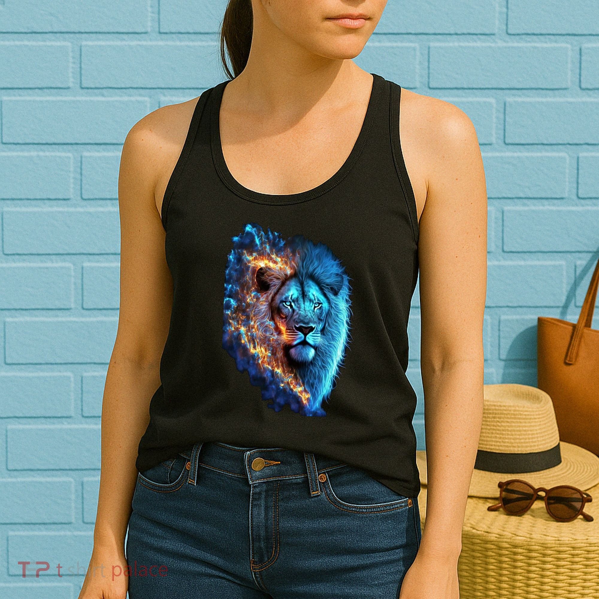 Lion On Fire Cool Graphic Women's Tank Top