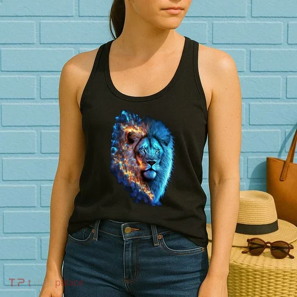Lion On Fire Cool Graphic Women's Tank Top