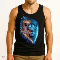 Lion On Fire Cool Graphic Tank Top thumb 3
