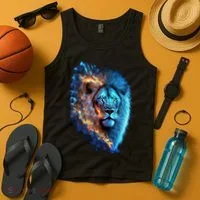 Lion On Fire Cool Graphic Tank Top thumb 4